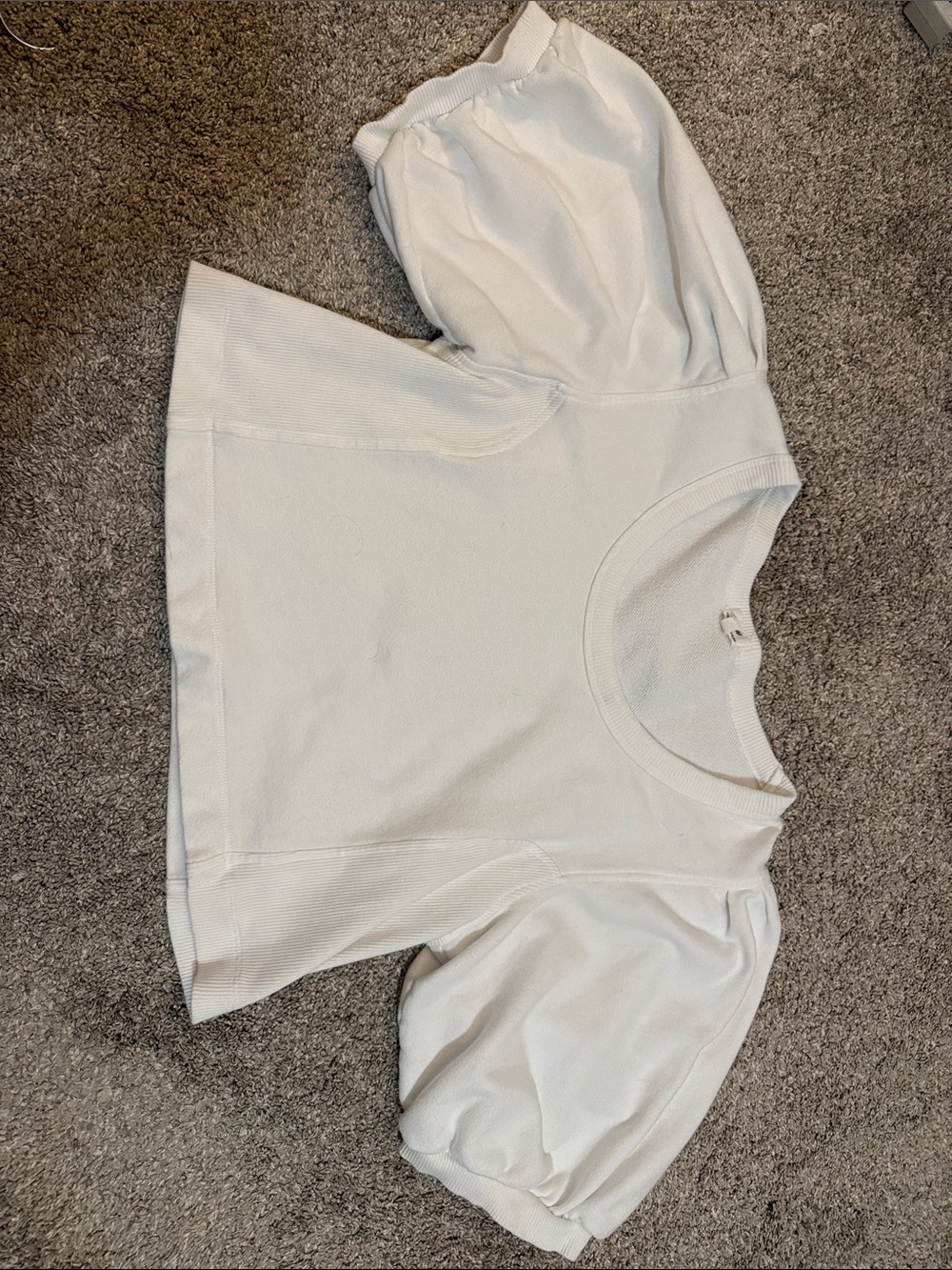 aerie White Puff Sleeve Crop Top